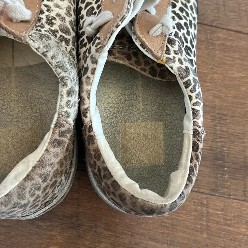 Dolce Vita Brown and White Leopard Print Sneakers